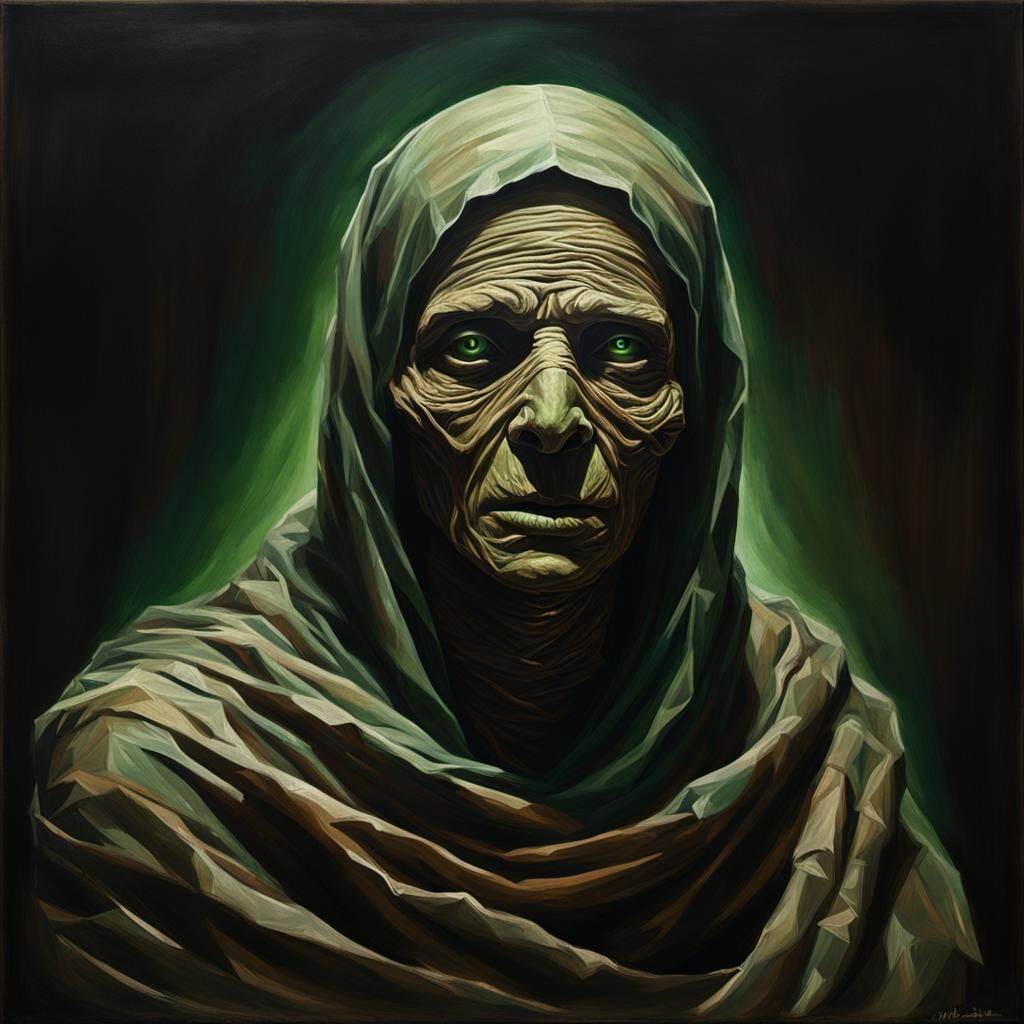 Haunting Mummy with Ghostly Glow