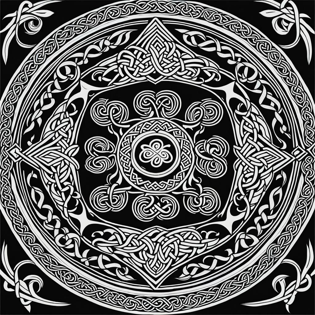 Celtic tattoo Line art.