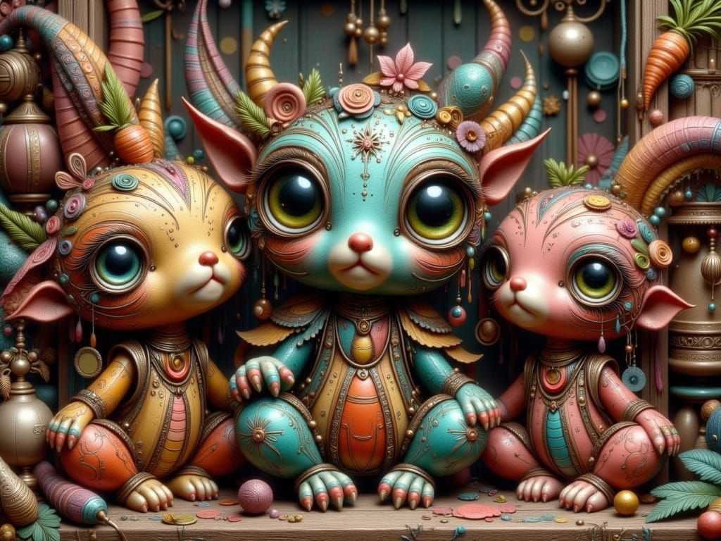 Cute Assemblage Creatures with Enchanted Details