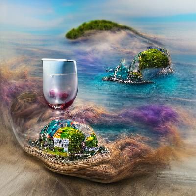 Mystical Island in a Wine Glass