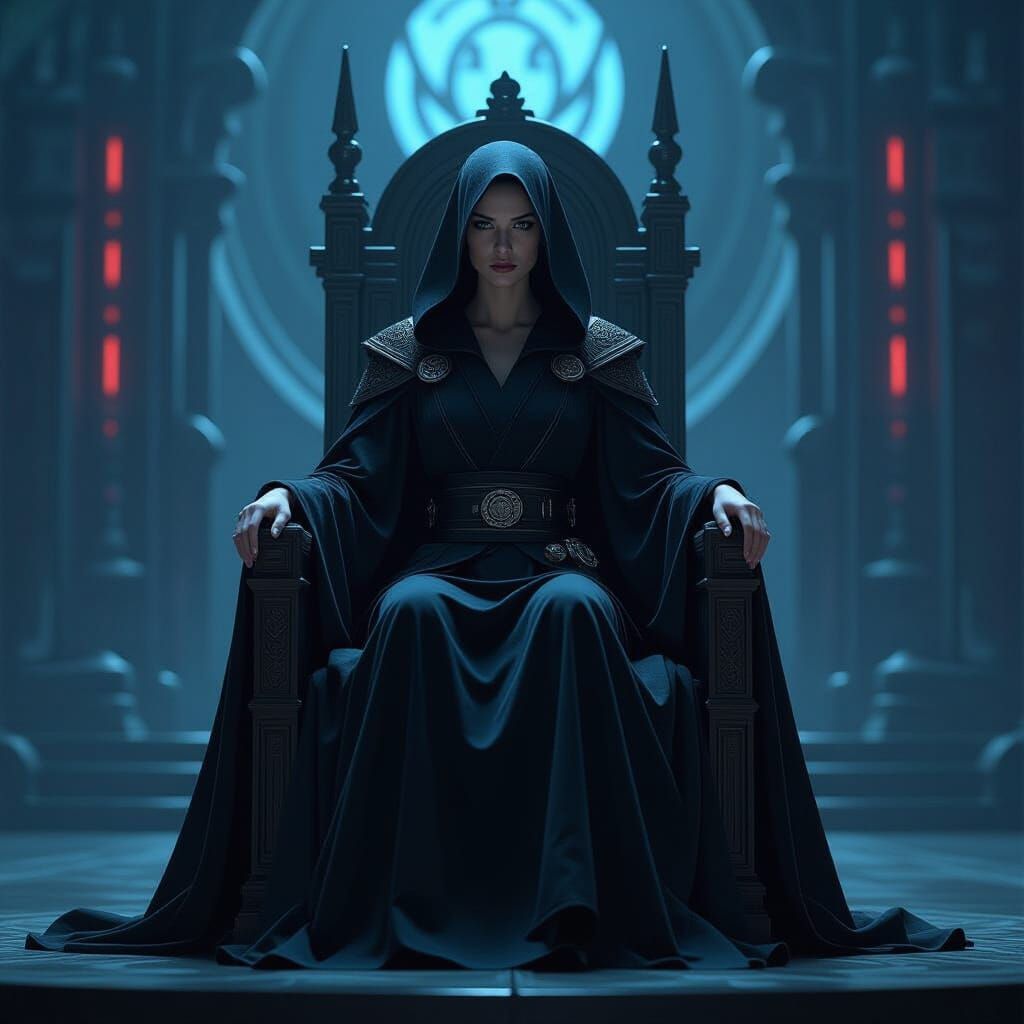 Rey as Dark Empress in Dystopian Sci-Fi Art