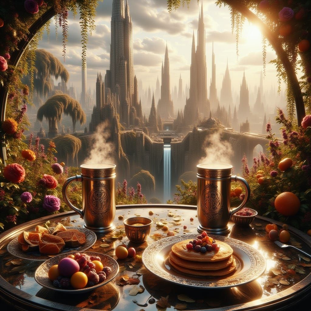 Hanging Gardens of Aetherion: Surreal Autumn Sky-Garden