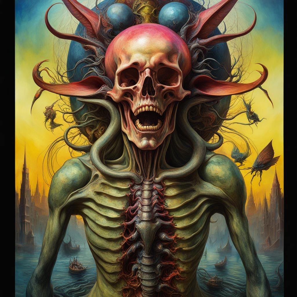 Surreal Body Horror in Fauvist Pop Art Style