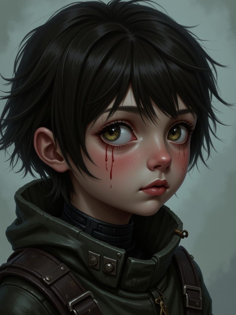 Surreal Space Mercenary Concept Art in Cyberpunk Aesthetic