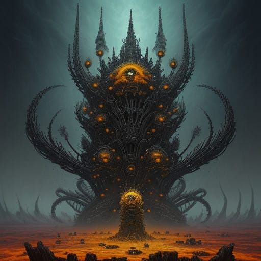 Hellish Honeycomb Hive in Hyper-Realistic Style