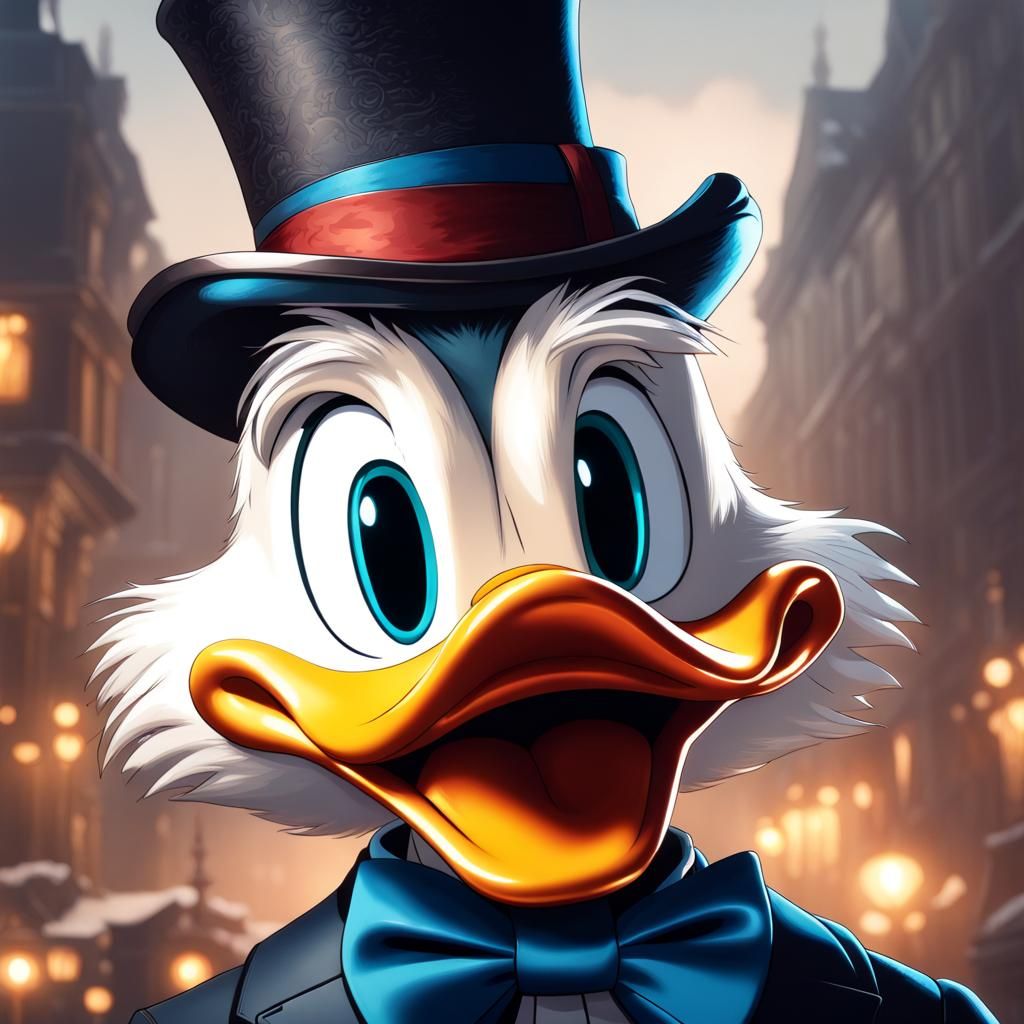 Distinguished Scrooge McDuck Portrait in Art Nouveau Style
