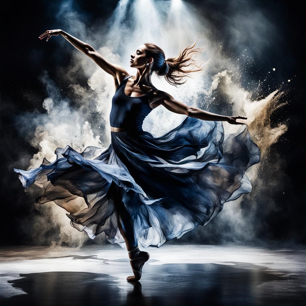 Expressive Dancer in Motion: Watercolour Painting