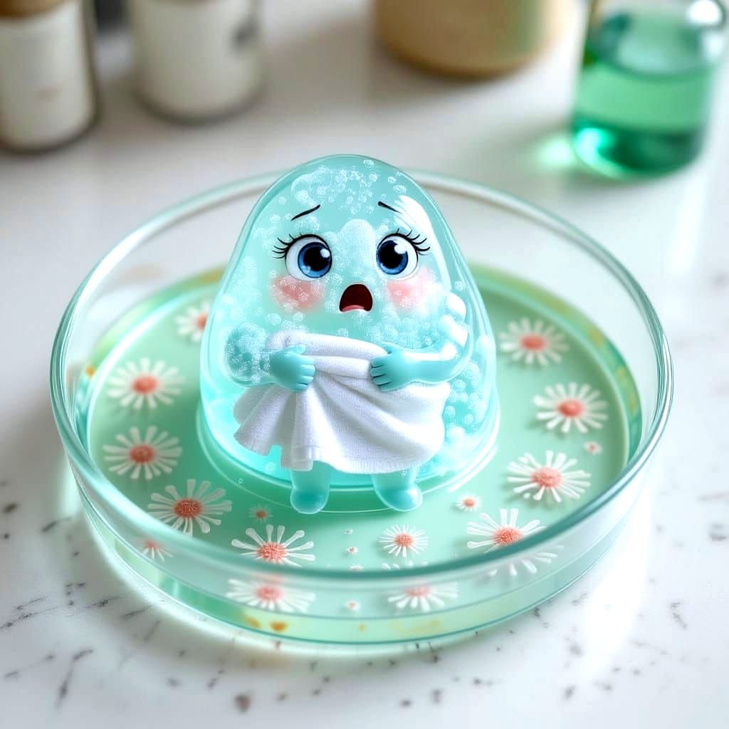 Shy Transparent Amoeba Hides in Petri Dish