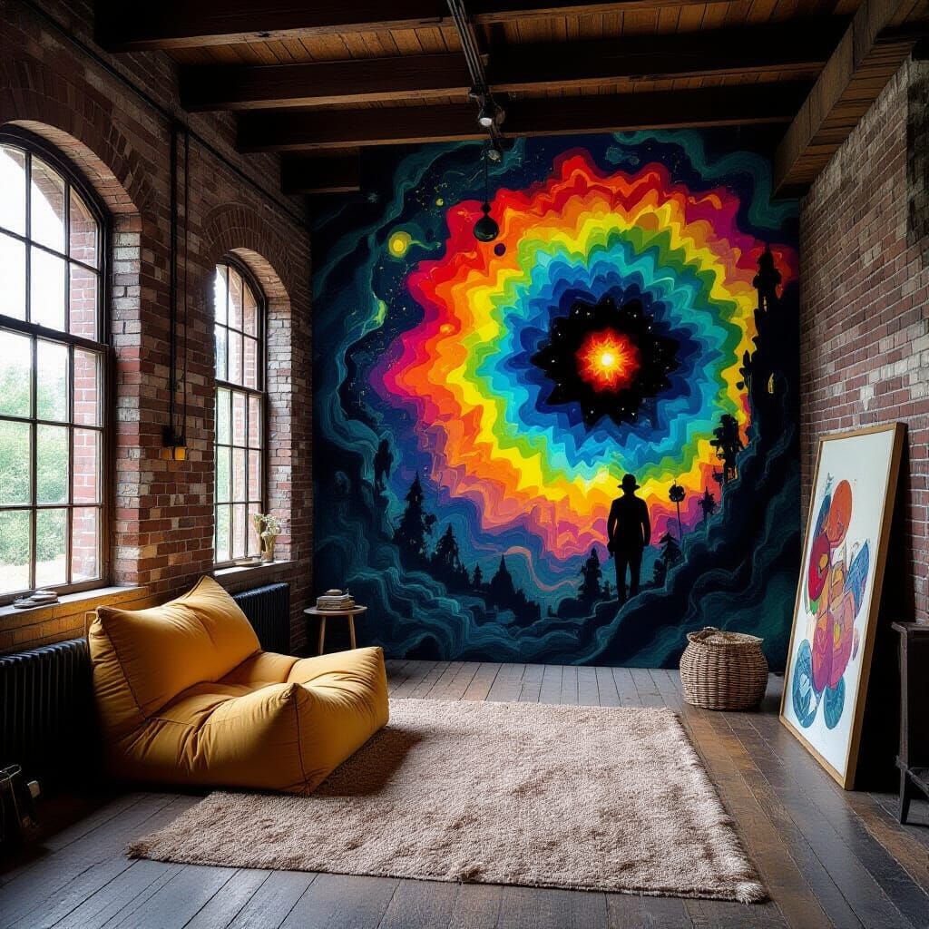 Surreal Wink on Trompe-l'Oeil Wallpaper