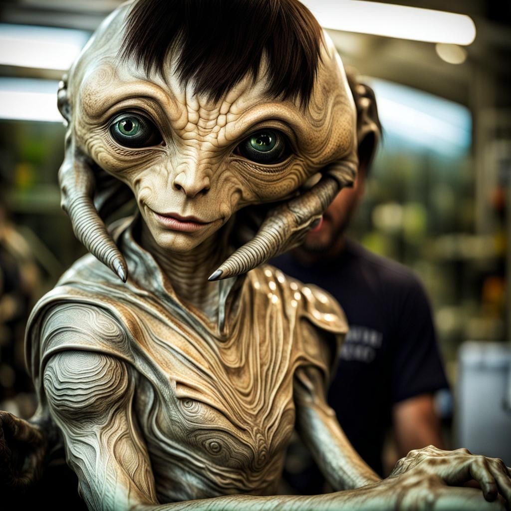 Photorealistic Aliens in Fashionable Clothing: Masterpiece P...