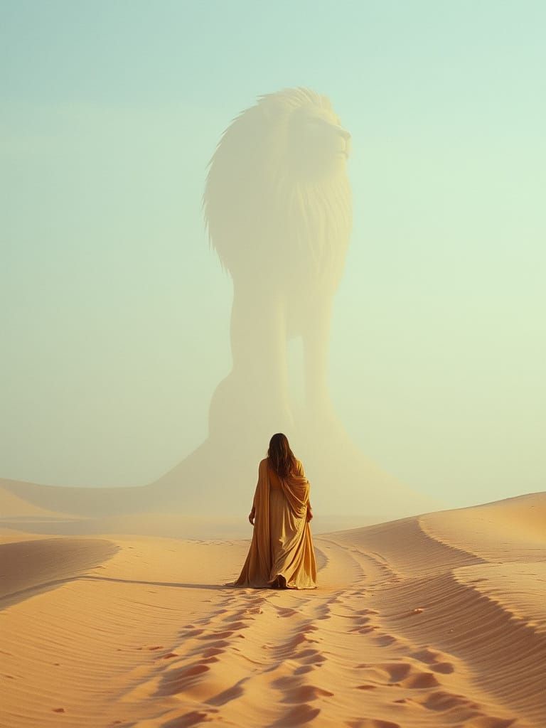 Surreal Sand Goddess in Cinematic Desert Landscape