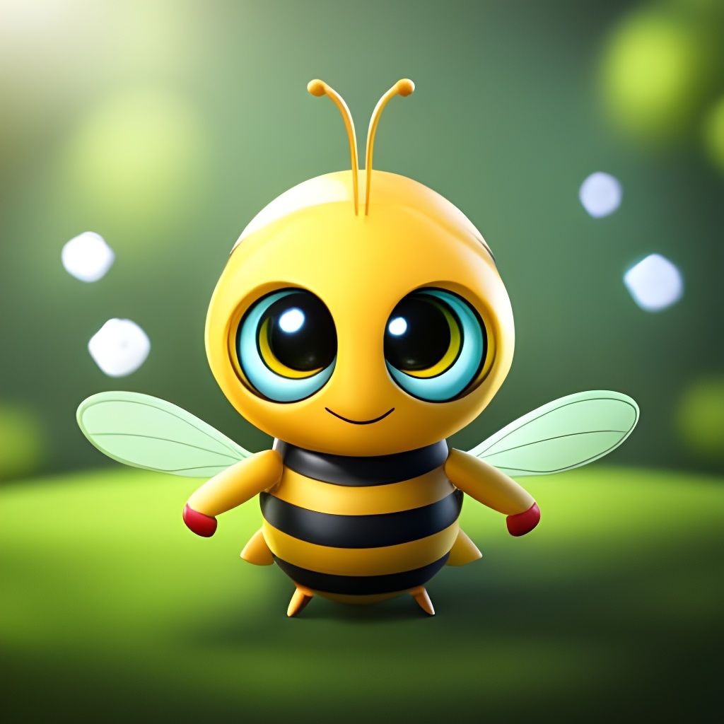 Chibi Bee Portrait: Happy Fantasy Art