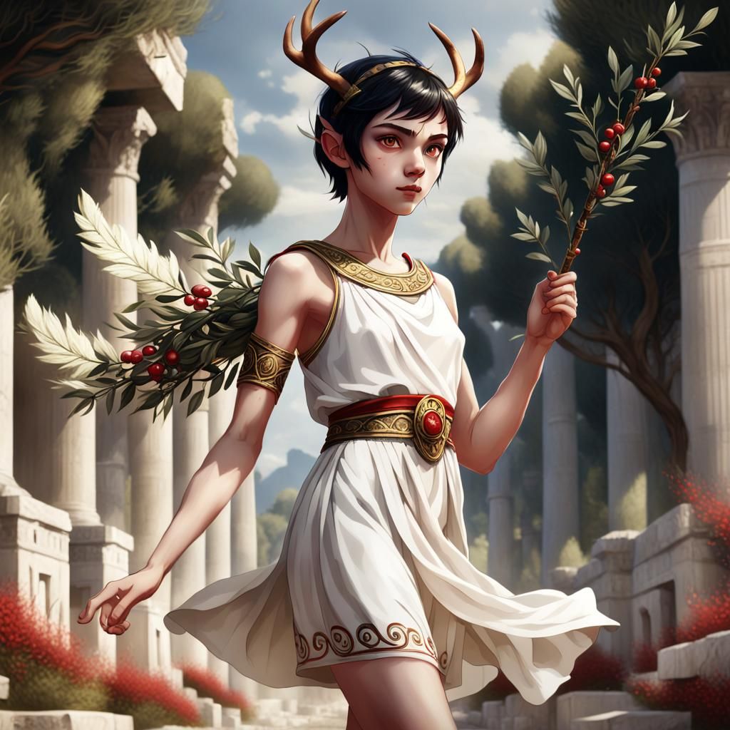 Elf in Olympic Foot Race: Detailed Matte Painting