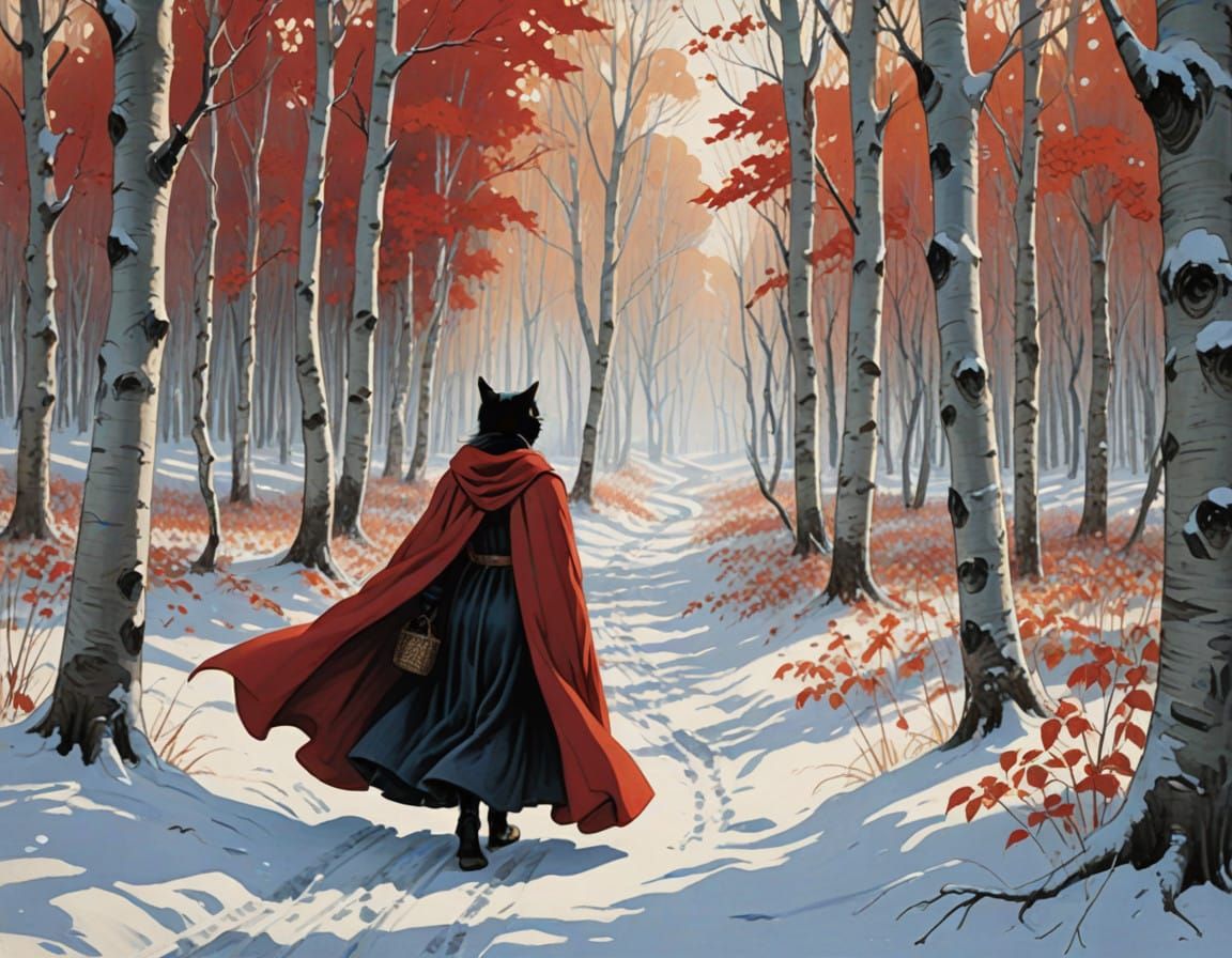 Serene Winter Wonderland in Watercolor Style