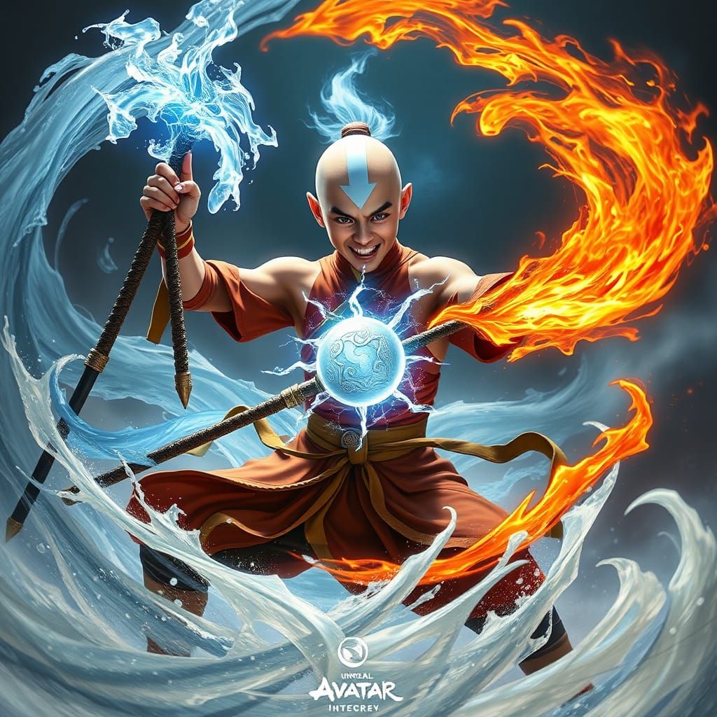 Avatar Aang Unleashes Elemental Fury in 8K