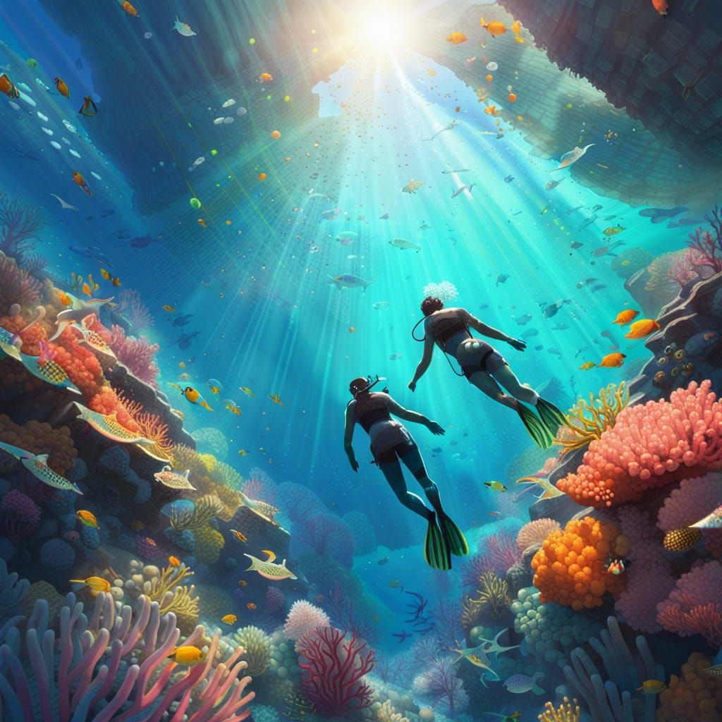 Snorkelers Discover a Colorful Coral Reef