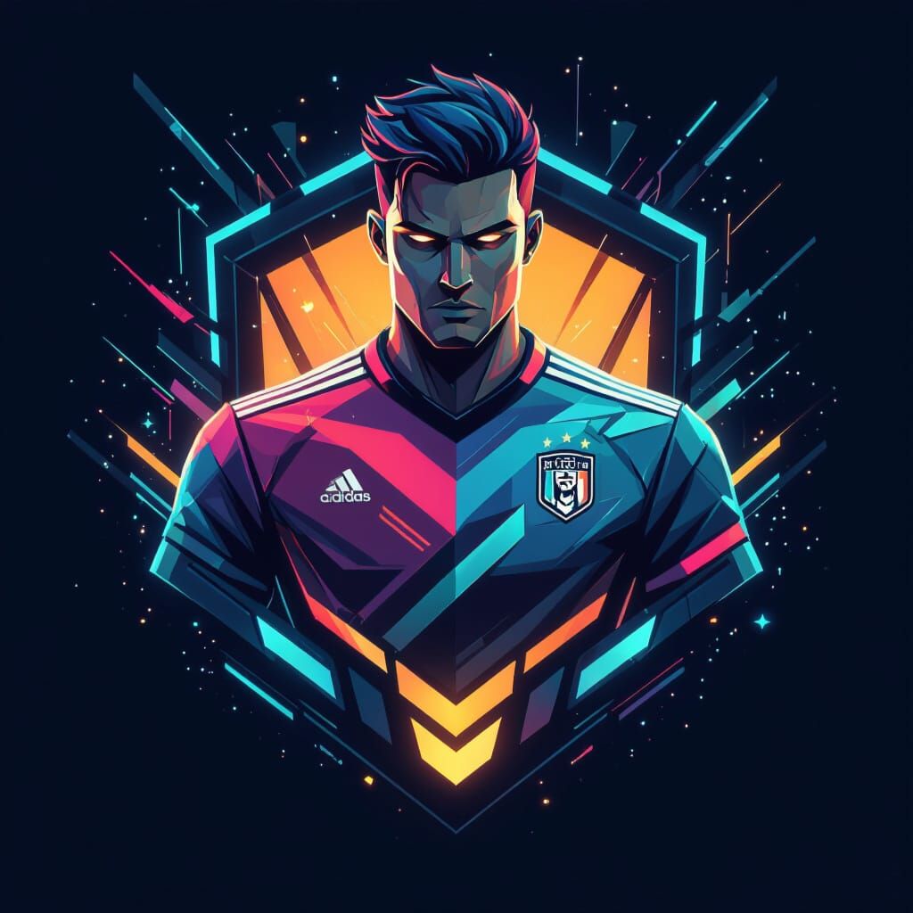 Futuristic Soccer Player NFT Figurehead in 3D Art Style