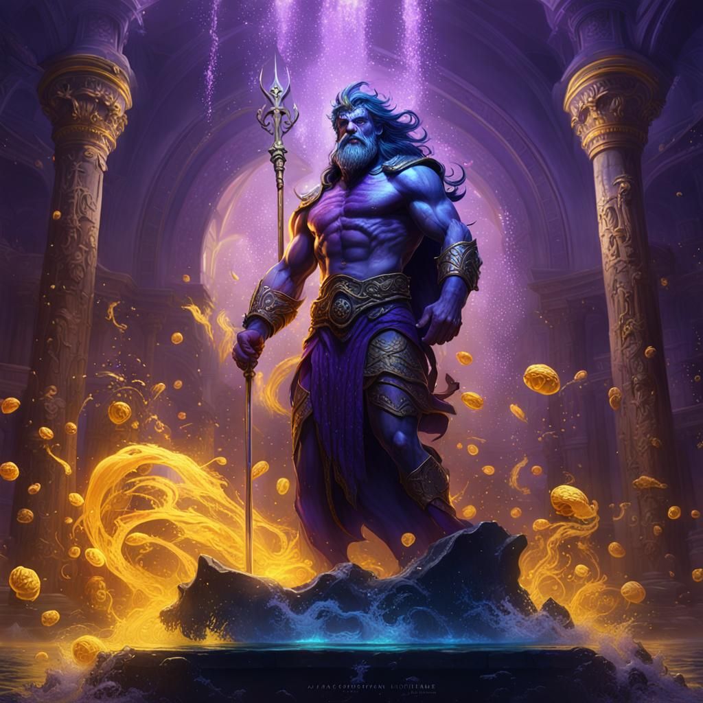 Poseidon, God of the Sea: Dark Fantasy Concept Art