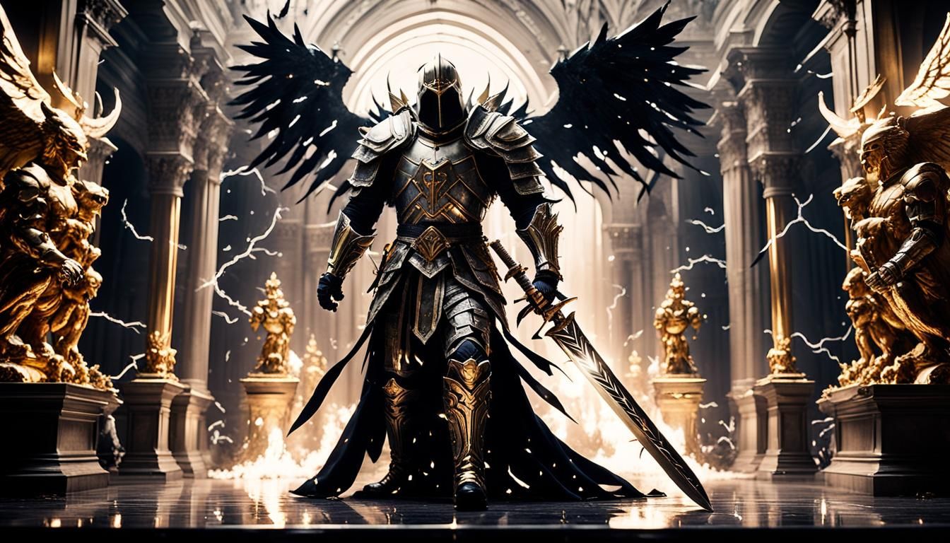 God King Knight with Crystal Armor in Baroque Hall