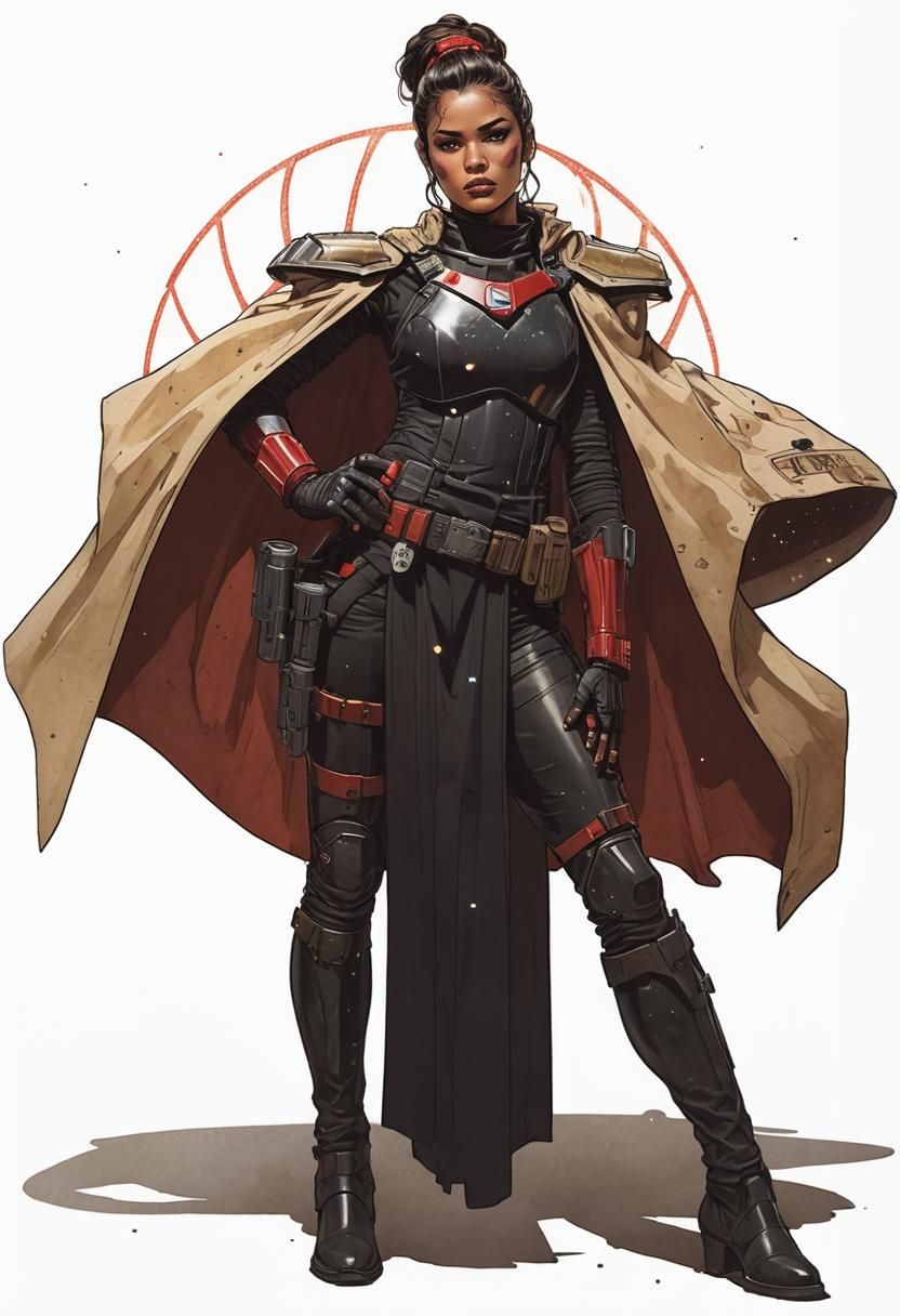 Female Bounty Hunter in Pop Art Comic Style