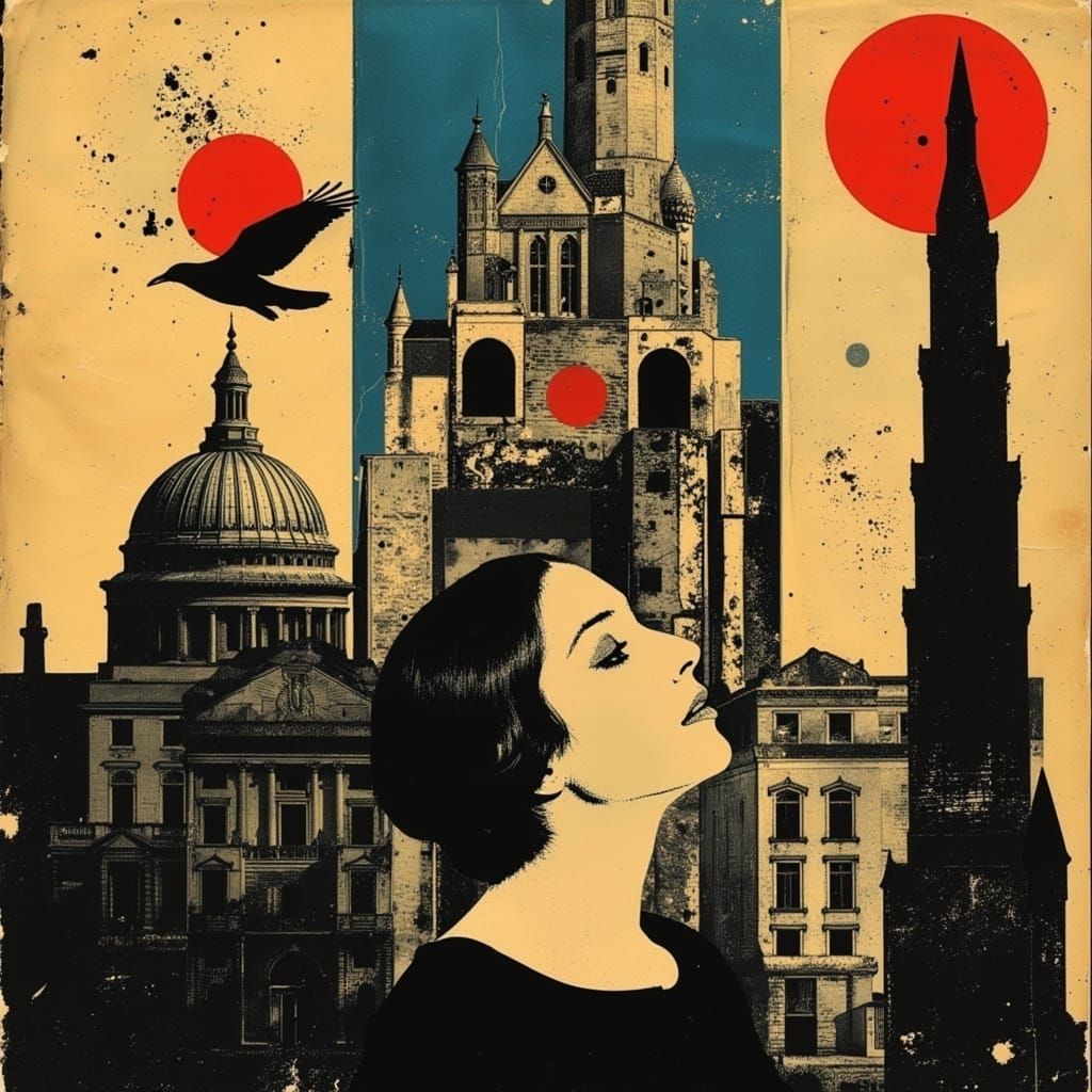 Metropolis Art Nouveau Digital Illustration