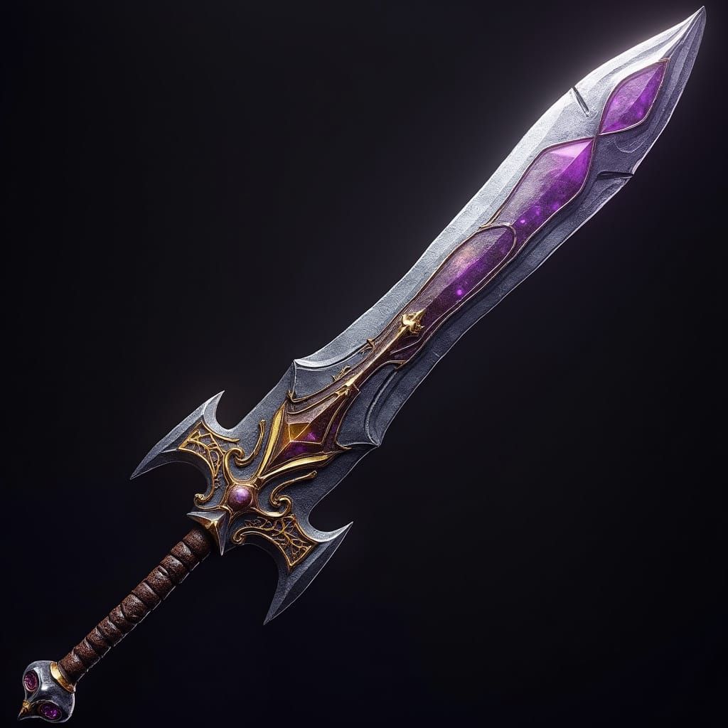 Majestic Claymore Sword in Dark Fantasy Concept Art
