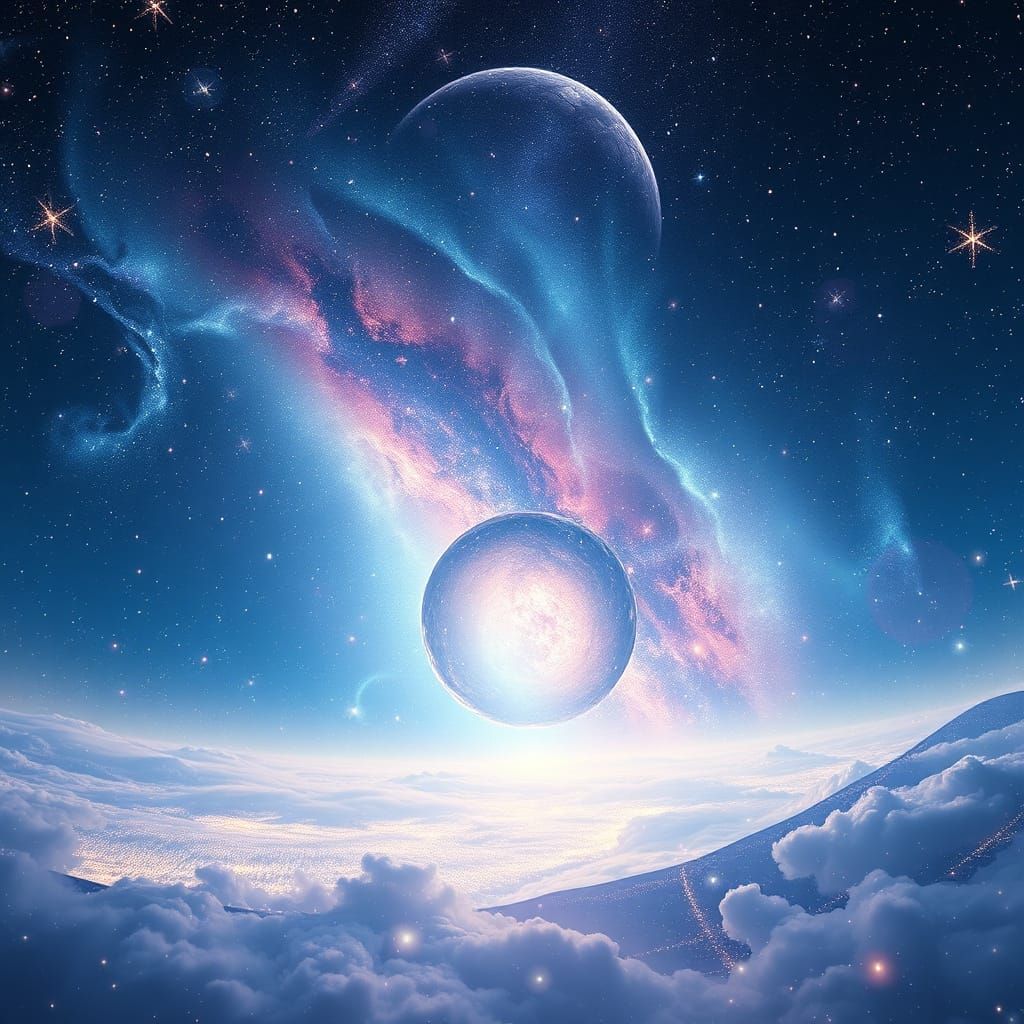 Ethereal Cosmic Dreamscape of Galaxies and Stars