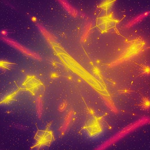 Trippy Tesseracts in a Neon Galaxy