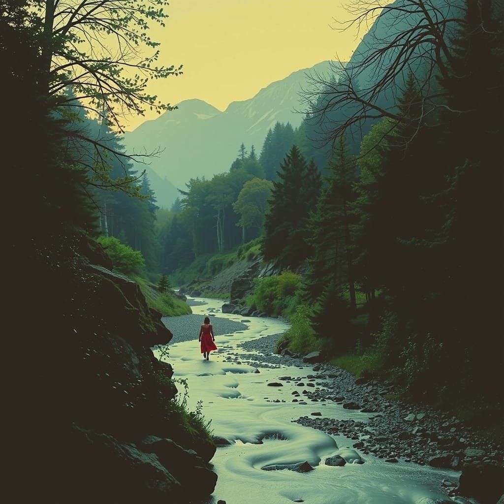 Abstract Swirling Red Forms