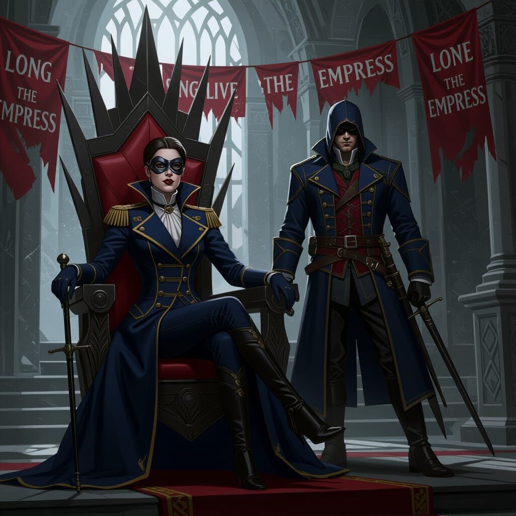 Empress Emily Kaldwin in Gothic-Noir Steampunk Style