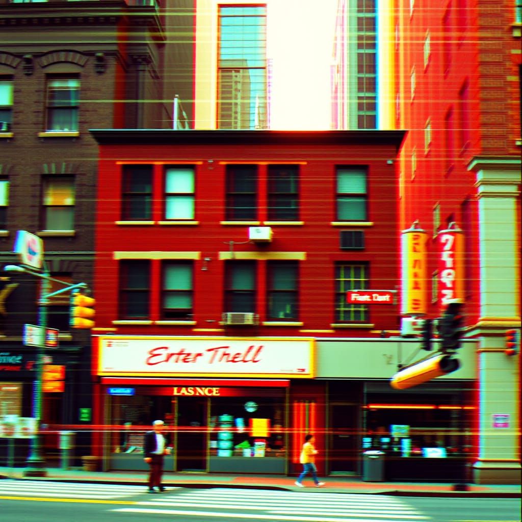 City block, abstract glitch