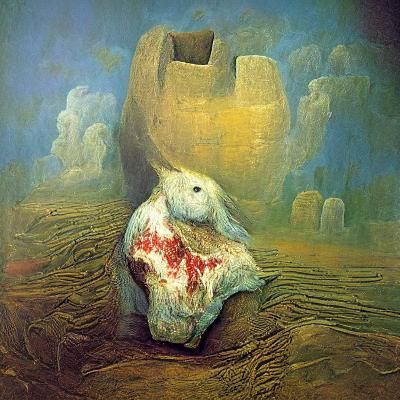 Disturbing Bunny in Dark Gothic Style