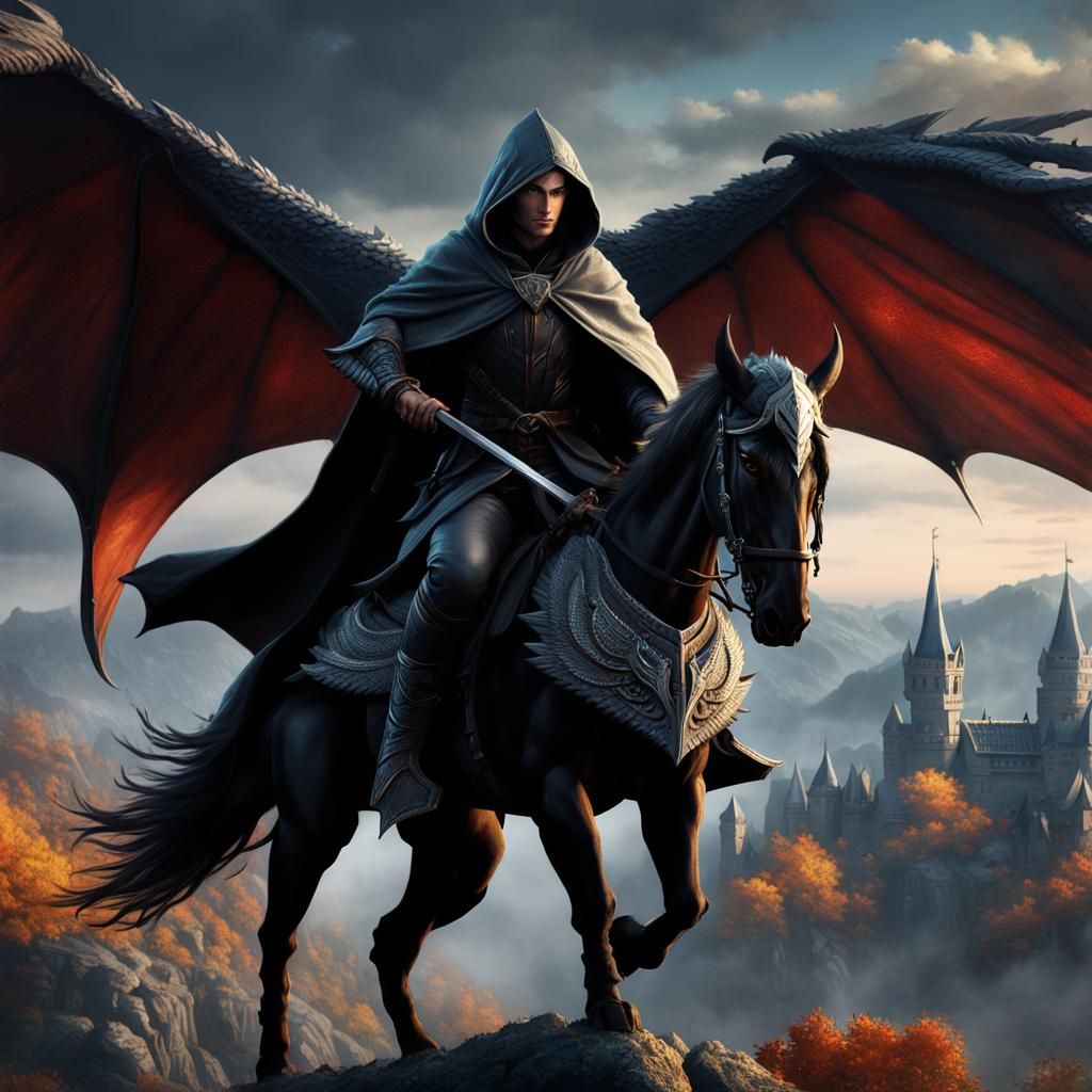 Humanoid Dragon on a horse