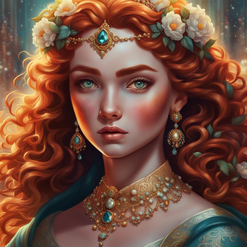 Princess Merida Bride Portrait in Pin-Up Style