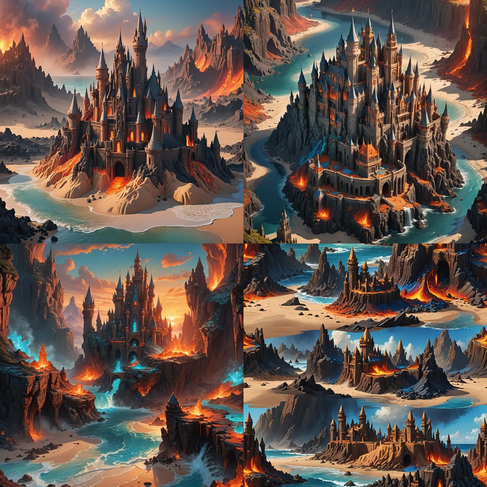 Surreal Castles of Lava, Water, and Sand