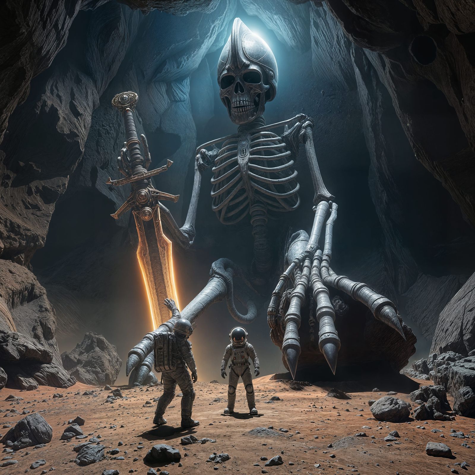 Mars Cavern: Ancient Warrior's Tomb in Ruin
