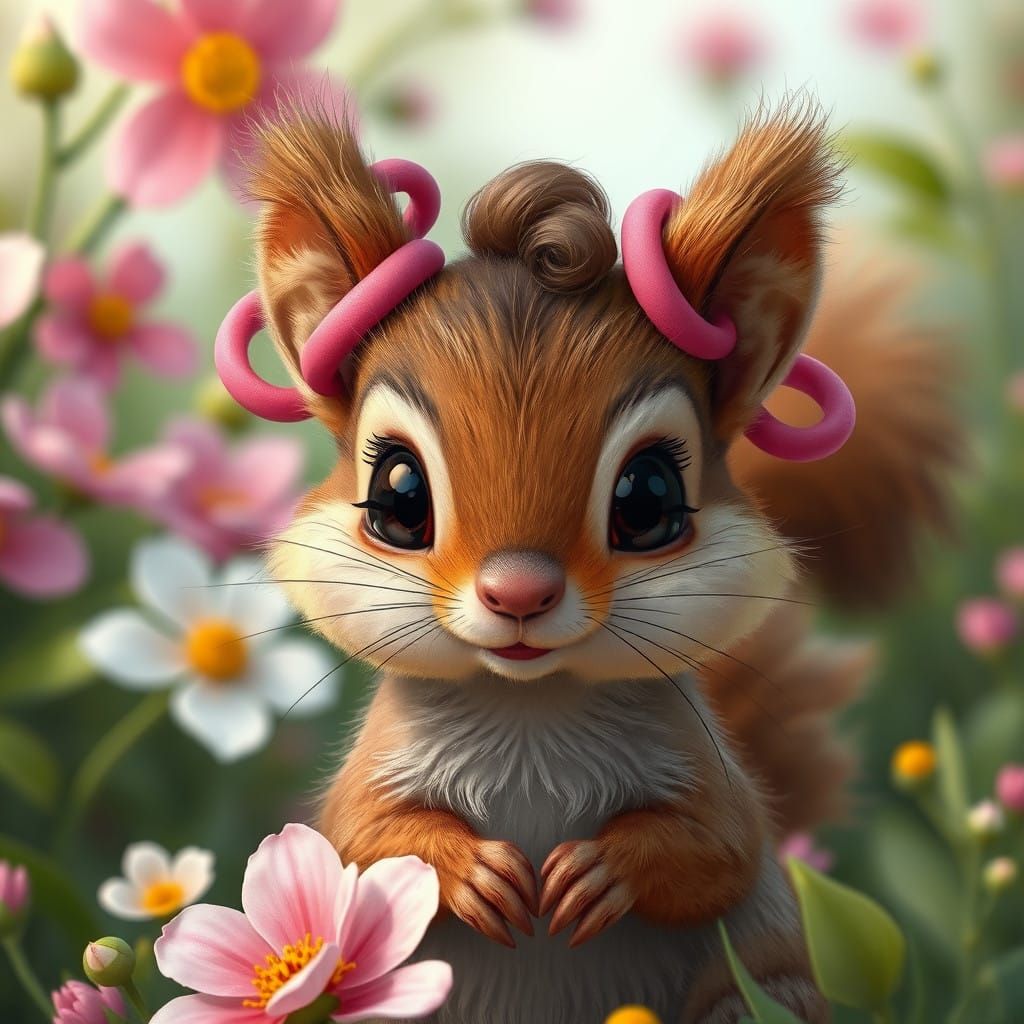 Whimsical Squirrel in Dreamy Forest