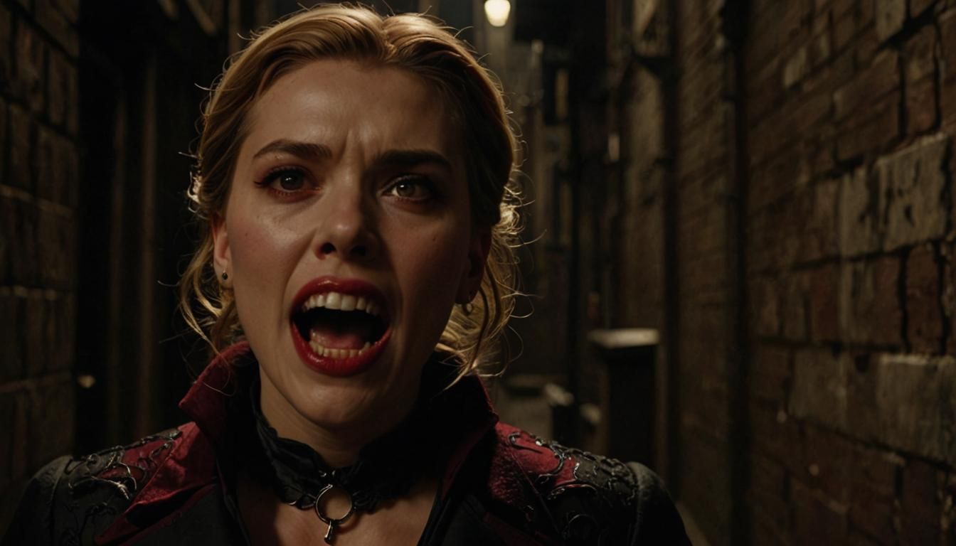 Vampire in Dark Alleyway, Cinematic Film Still