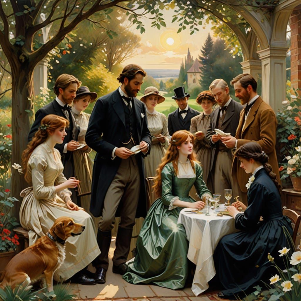 Surreal Winter Gathering in Soft Focused Heavenly Light