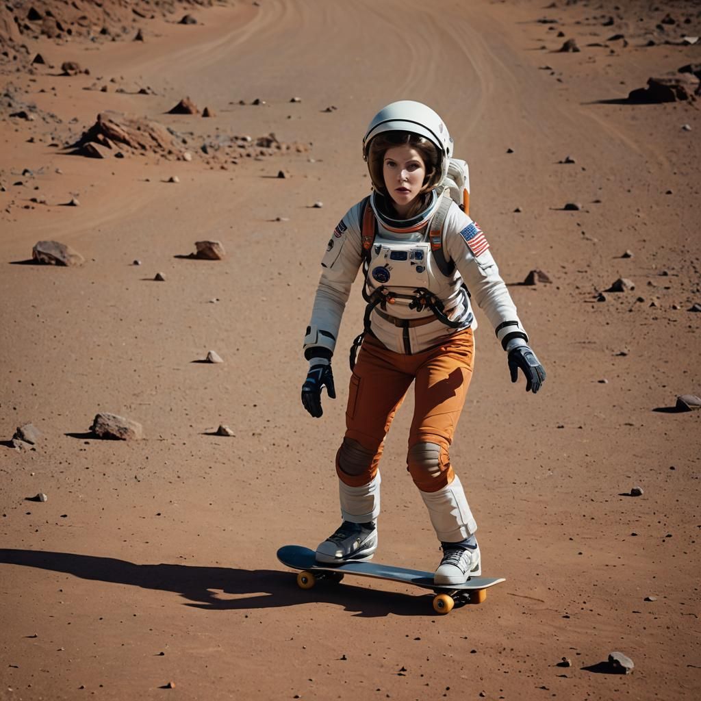 Anna Kendrick Skating on Mars as Astronaut