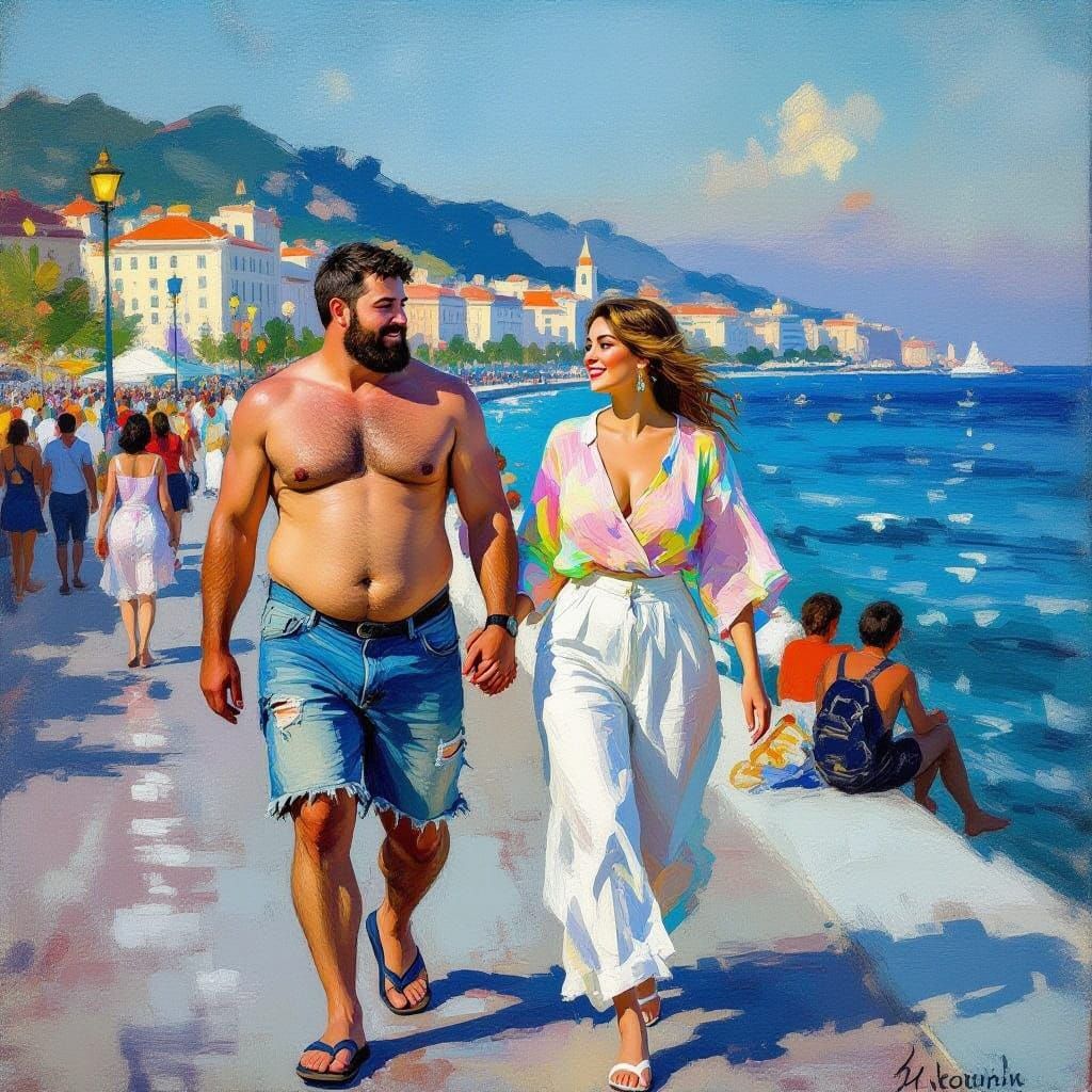 Lively Sochi Embankment Summer Night