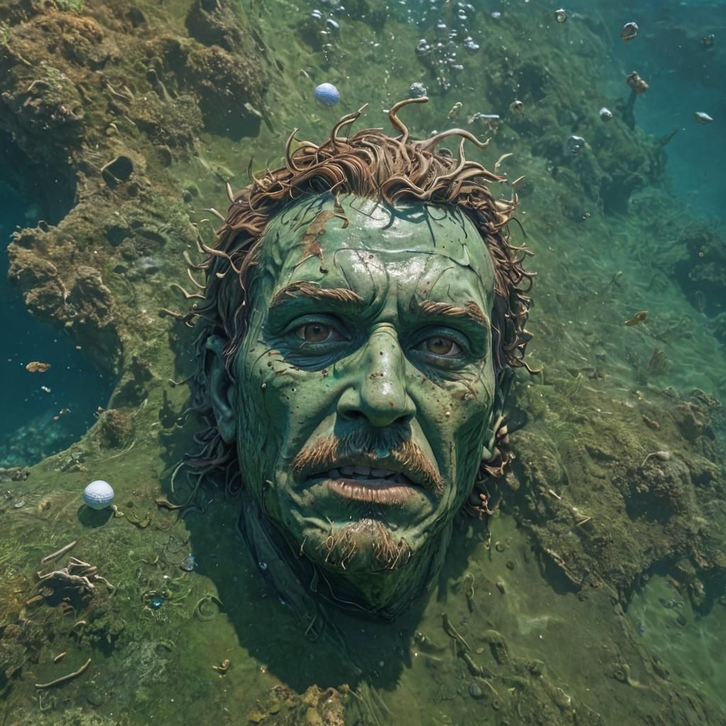 Underwater Golf Course with Humanoid in Splash Art