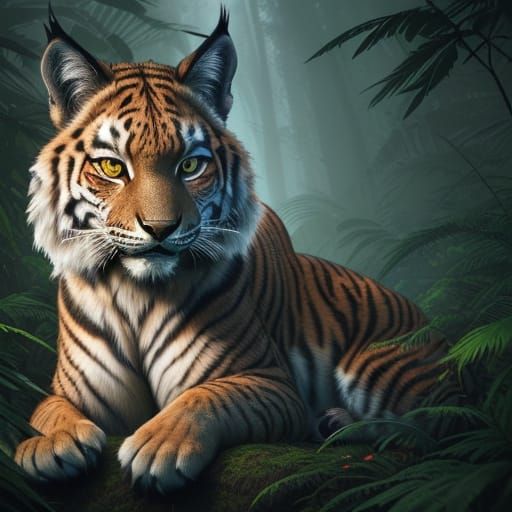 Hyper-Realistic Wildlife Portrait in Exotic Forest