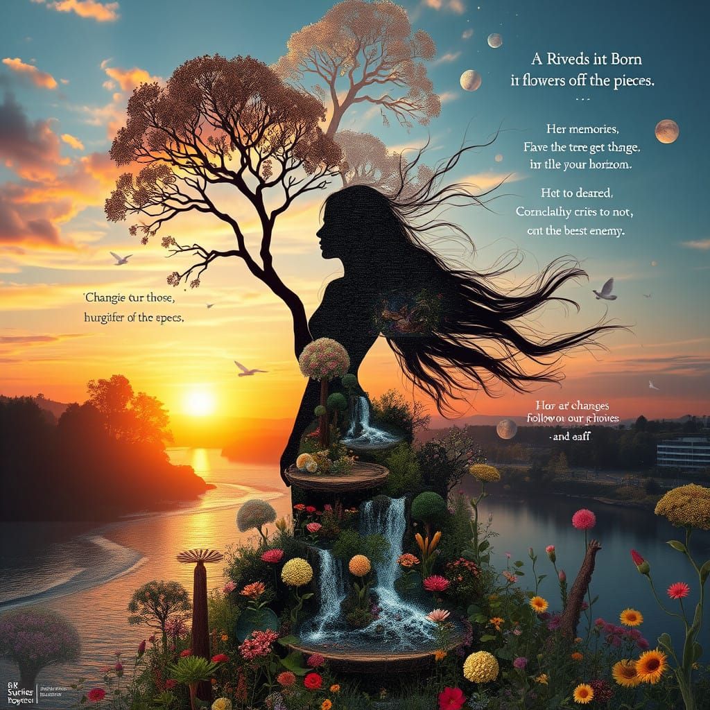 Stunning Bio Art Collage of Self-Improvement and Growth