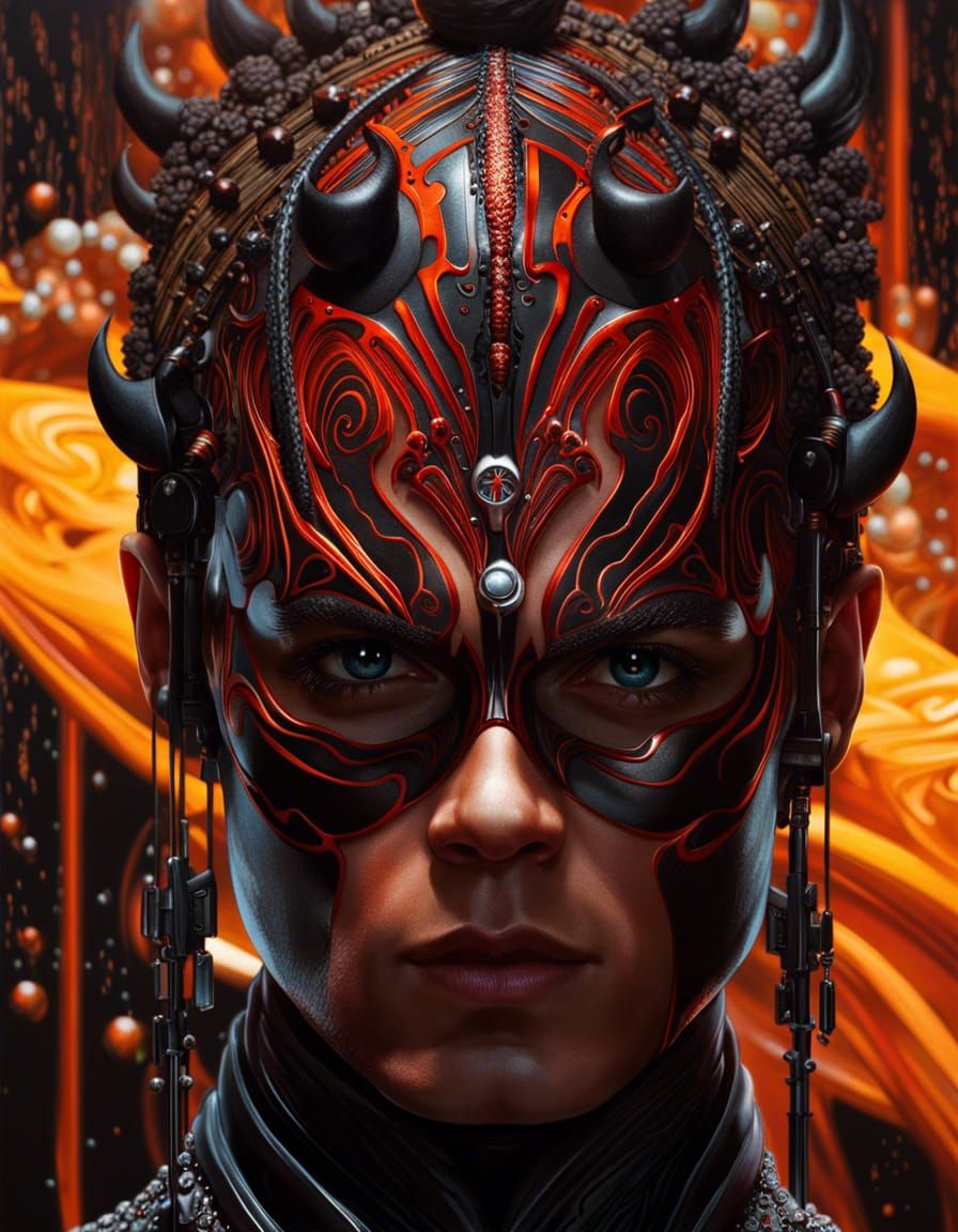 Lava Portrait of Anakin Skywalker in Hyperrealistic Style
