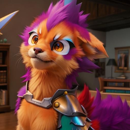 Detailed renamon in armor