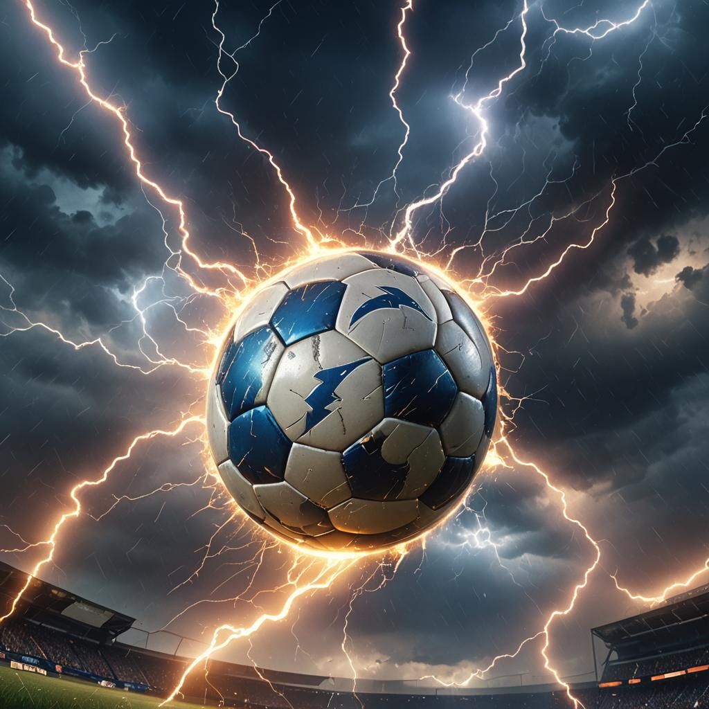 Lightning Strikes Soccer Ball: Fantastical Concept Art