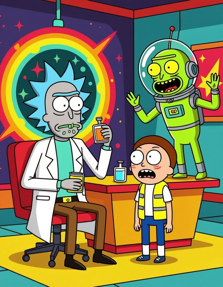 Rick and Morty Crossover on 90s Talk Show