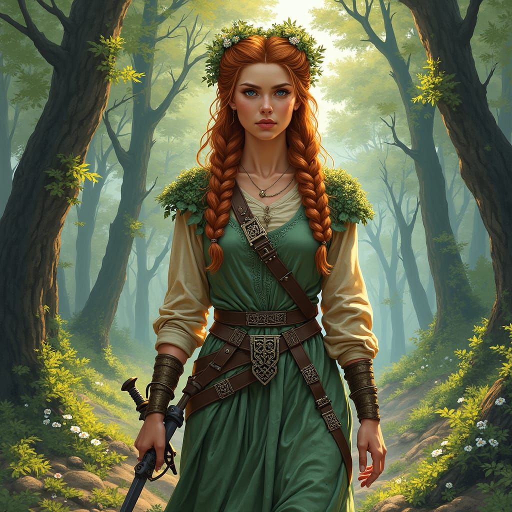 Celtic Goddess Annea Clivana in Forest