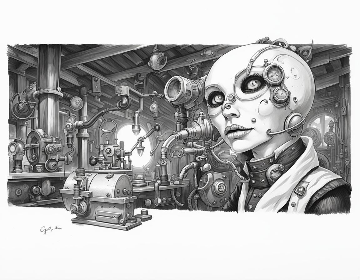 Steampunk Monster Girl's Sinister Makeup Application